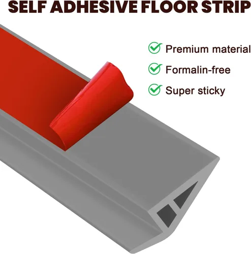 Miniatura 3 de Tira de Transición de Piso de Vinilo Autoadhesiva de 3.05m, Tira de Borde Superpuesto Alfombra a Azulejo, Tira de División de Piso Flexible Pelar
