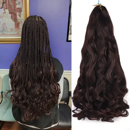 Miniatura 39 de Cabello rizado francés para trenzar de 12 pulgadas, 8 paquetes de cabello rizado preestirado para trenzas de caja, rizos franceses, trenzas