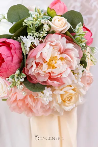 Miniatura 4 de Ramo de boda rubor de 10 pulgadas para novia, ramo de boda de primavera, ramos de novia para novia, para ceremonia de boda, aniversario, fiesta
