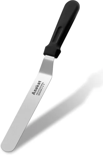 Miniatura 14 de Anaeat Espátulas de glaseado, juego de 2 espátulas profesionales en ángulo con cuchillas de acero inoxidable de 6 pulgadas, 8 pulgadas, cuchillo