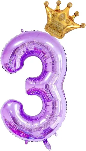 Miniatura 6 de Juego de globos de corona número 1 de 40 pulgadas, globos decorativos de primer cumpleaños y aniversario de boda, decoraciones de primer cumpleaños.