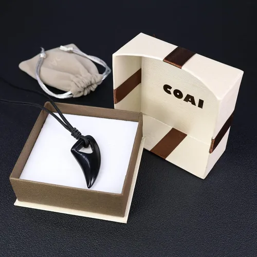 Miniatura 6 de COAI Collar con colgante de piedra de amuleto para hombre y mujer Piedra Obsidiana
