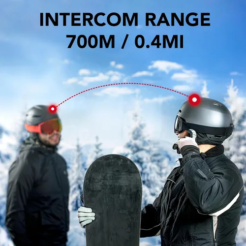 Miniatura 5 de Sena Snowtalk 2 - Auriculares Bluetooth universales para cascos de nieve con intercomunicador inalámbrico incorporado