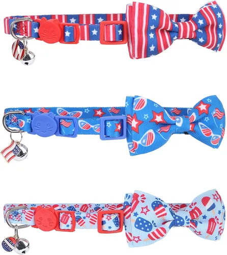 Miniatura 29 de PUPTECK Collar de gato con campanas, collar de gatito ajustable para niñas y niños pequeños, cachorro, conejito, bonito accesorio de disfraz