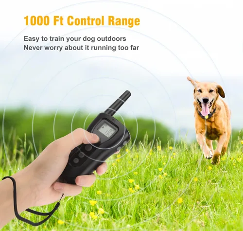 Miniatura 3 de Bousnic - Collar de entrenamiento para perros, para 2 perros, control remoto recargable a 305 m (1000 pies), recargable, impermeable, collar