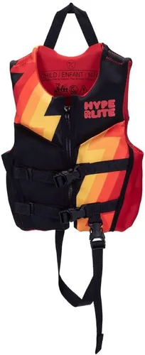 Hyperlite Indy CGA - Chaleco Wakeboard para niños, color negro/naranja (30-50 libras)