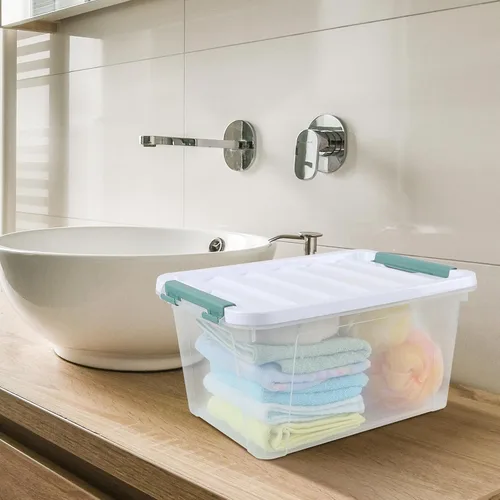 Miniatura 4 de Bolsas de almacenamiento de plástico transparente de 20 cuartos de galón con tapas, cajas de plástico con tapas, 4 paquetes