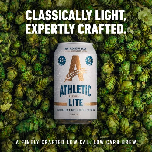 Miniatura 3 de Athletic Brewing Company Cerveza artesanal sin alcohol, baja en carbohidratos con cuerpo ligero de arroz y malta, combina con ensalada y pizza