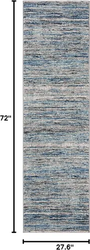 Miniatura 2 de SAFAVIEH Galaxy Collection - Alfombra de pasillo, 2 pies 3 pulgadas x 6 pies, color azul y gris, diseño moderno, no desprende pelusa y de fácil