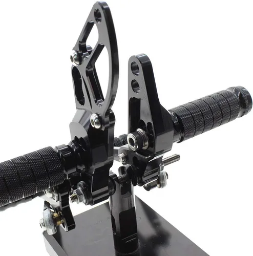 Miniatura 5 de Krace Estriberas para motocicleta, reposapiés, pedales de cambio de freno, tablas ajustables para Ducati STREETFIGHTER 848 1100, color negro