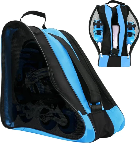Miniatura 9 de Bolsa unisex para patinaje sobre hielo con correa ajustable para el hombro, bolsa de almacenamiento de zapatos de patinaje de tela Oxford