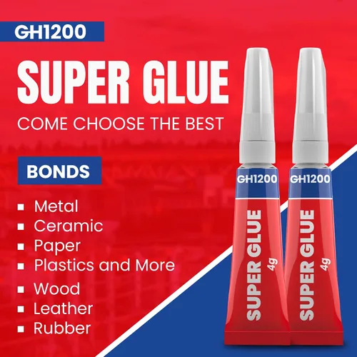 Miniatura 2 de GH1200 -0.14 oz x 5 piezas de pegamento súper para todos los usos - Superpegamento adhesivo súper rápido, grueso y fuerte - Pegamento