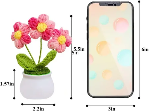 Miniatura 2 de Flores de ganchillo lindas flores para mujeres, flores de punto, regalo para amigos, madre, compañeros de trabajo, San Valentín, graduación, Rosa