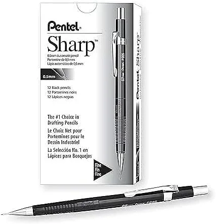 Miniatura 4 de Lápiz mecánico Pentel Sharp de 0,5 mm de cilindro negro (P205A)