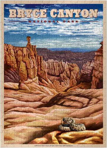 Miniatura 7 de MyPuzzle Bryce Canyon National Park - Pilares de piedra, póster de viaje vintage, rompecabezas premium de 100 piezas para adultos