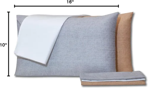 Miniatura 10 de ProComf - Almohada de espuma viscoelástica para viaje y campamento, bebé, niño, adolescente, adulto (blanco nieve con fundas)