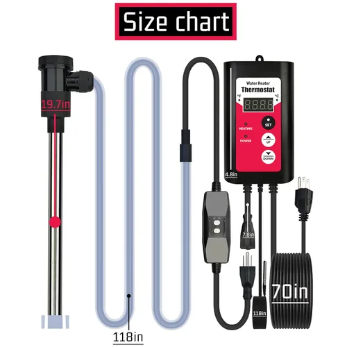 Miniatura 3 de Calentador de agua de inmersión de titanio de 240 V 3000 W, calentador de agua para piscina y bañera, calentador sumergible eléctrico portátil