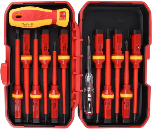FLEXMAN Juego de destornilladores eléctricos aislados de 1000 V, electricistas profesionales aislados, juego de destornilladores cruzados ranurados