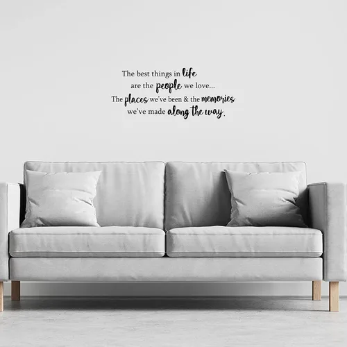 Miniatura 2 de Calcomanías de vinilo con texto en inglés "The Best Things in Life are The People We Love The Places We Been and The Memories