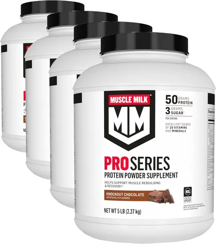 Miniatura 16 de Muscle Milk Pro Series Proteína en polvo, sabor chocolate Knockout, 2 libras, 11 porciones, 50 g de proteína, 3 g de azúcar, 20 vitaminas
