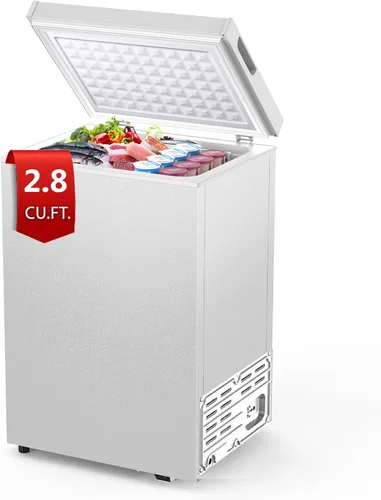 COWSAR Congelador profundo de 3.5 pies cúbicos con 2 cestas extraíbles, congelador compacto de puerta superior abierta, control de temperatura
