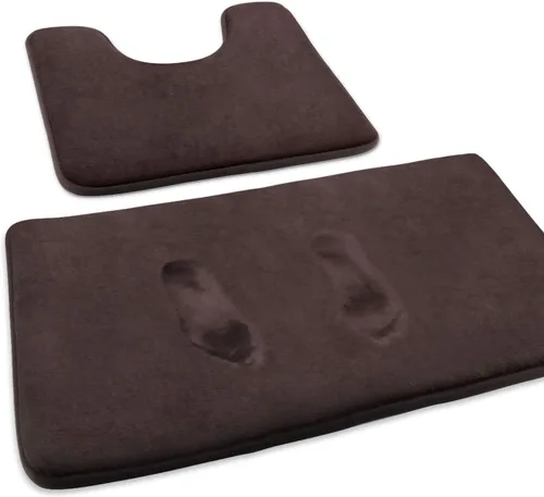 Miniatura 9 de FEELSO Juego de 2 tapetes de baño de espuma viscoelástica, extra suaves, antideslizantes y absorbentes, 20 x 31 pulgadas, tapete de contorno