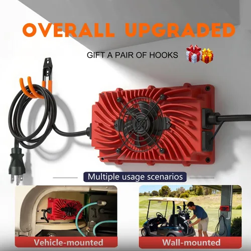 Miniatura 3 de Cargador de batería de carrito de golf de 48 V y 18 amperios a bordo o montaje en pared para Club Car redondo de 3 pines con cable de 16 pies