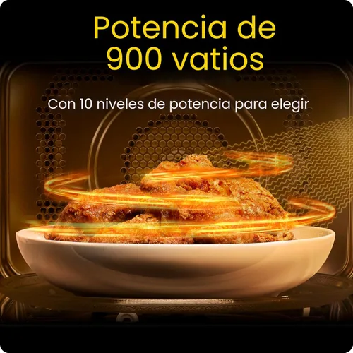 Miniatura 4 de Horno microondas para encimera Chefman de 0.9 pies cúbicos, 900 vatios con 10 niveles de potencia, 6 ajustes de cocción con cocción exprés de un
