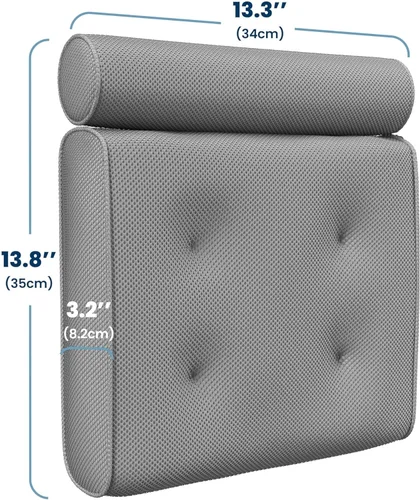 Miniatura 9 de Everlasting Comfort Almohadas de baño de lujo para bañera con soporte para la cabeza y el cuello, almohada antideslizante para bañera con ventosas