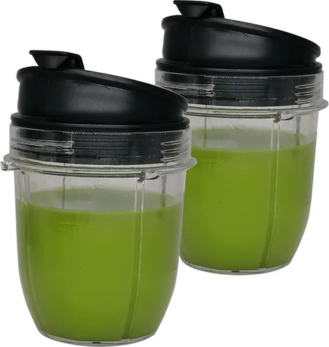 Miniatura 7 de Vaso de repuesto de 12 oz con tapa de boquilla para 900 W 1000 W Nutri Ninja Blender Auto iQ 900w 1000w Nutri Ninja Blender Auto iQ Series (2, 12 oz)