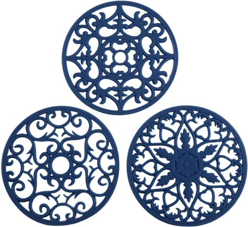 Colinda Salvamanteles de silicona para platos calientes, ollas calientes y almohadillas, protege la encimera de ollas calientes y sartenes que salen