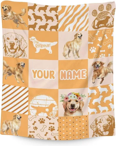 Miniatura 8 de Golden Retriever - Manta para niñas, tamaño de regazo de 30 x 40 pulgadas, manta de felpa suave y mullida, manta colorida y linda para sala de estar