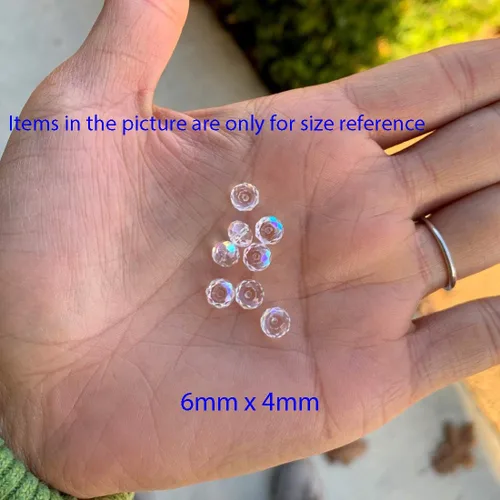 Miniatura 20 de 50 cuentas de cristal Adabele austriaco de 0.394 pulgadas facetadas sueltas Rondelle Siam rojo espaciador compatible con cristales de Swarovski 5040