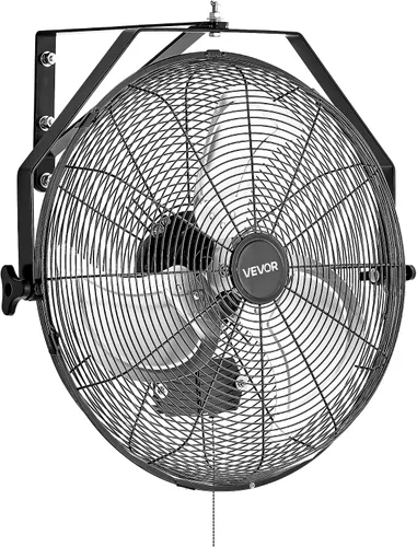 Miniatura 9 de VEVOR Ventilador industrial de montaje en pared de 18 pulgadas, alta velocidad 4000 CFM con 3 velocidades, potente ventilador de pared de garaje