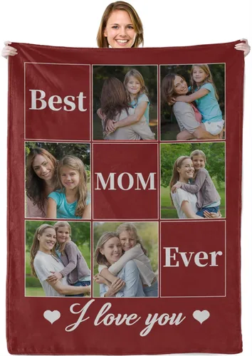 Miniatura 23 de Abybela Manta personalizada con texto fotográfico para regalos de parejas, manta personalizada con imagen, regalos para novio, novia, esposa, Foto-3