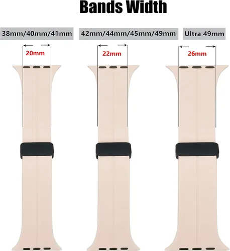 Miniatura 3 de Correa magnética para Apple Watch Ultra/2 de 1.929 in, 1.772 in, 1.732 in, 1.811 in, 1.654 in, 1.614 in, 1.575 in, correa de silicona deportiva