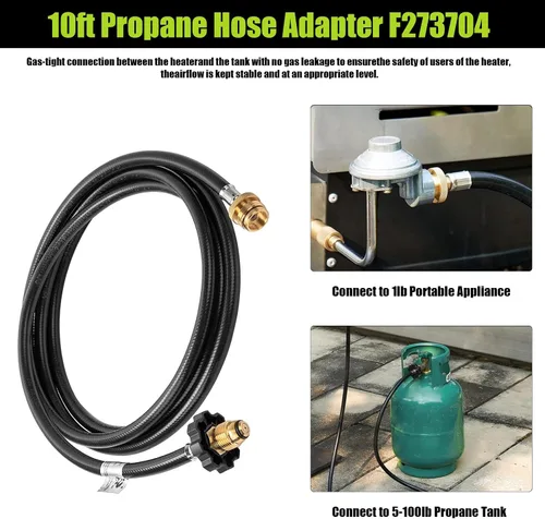 Miniatura 3 de Adaptador de manguera de propano de 10 pies F273704 de repuesto compatible con calentador Mr Heater Buddy, estufa Coleman, parrilla portátil