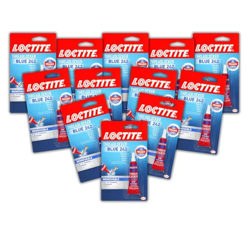 Miniatura 10 de Loctite Threadlocker Azul 242 - Adhesivo de fijación de roscas removible para tuercas, pernos y sujetadores, adhesivo para tornillos de resistencia