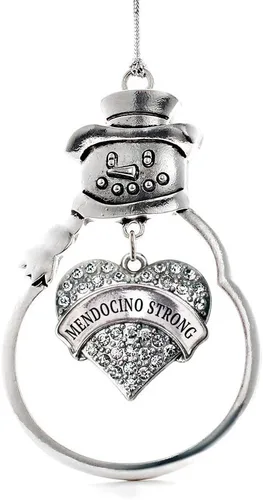 Miniatura 104 de Adorno de plata inspirada, diseño de muñeco de nieve con circonitas cúbicas