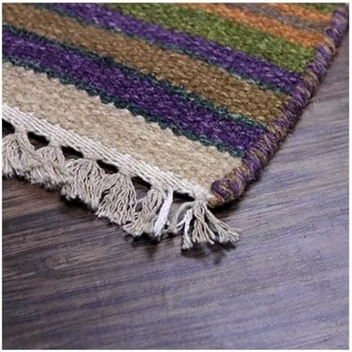Miniatura 3 de MOTI Kilim 05 5 x 8 - Alfombra de lana tejida a mano dorada