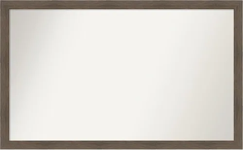 Miniatura 209 de Amanti Art Espejo de pared personalizado no biselado (24 x 27 pulgadas), marco estrecho de nogal chipre - varios tamaños personalizados - Espejo
