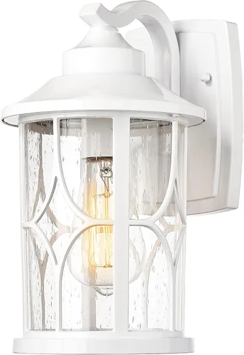 Miniatura 14 de zeyu 2 unidades de luces de aplique de pared para exteriores, luces modernas de granja para porche de casa, aluminio fundido en acabado blanco