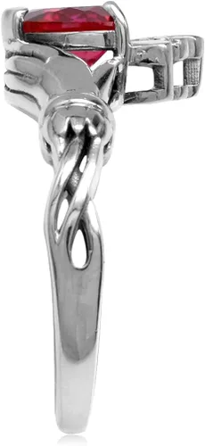 Miniatura 3 de Silvershake Anillo de plata de ley 925 con piedras preciosas de corazón irlandés para mujer