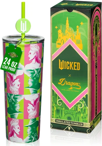 Miniatura 11 de Dragon Glassware x Barbie - Vaso térmico aislado al vacío con tapa y pajilla, vaso térmico de acero inoxidable de 24 onzas con 2 pajillas, vaso