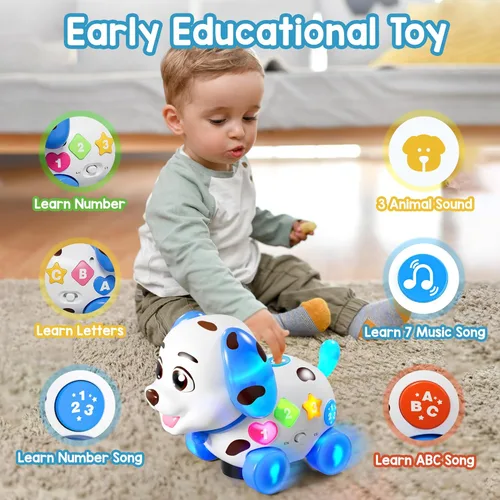 Miniatura 3 de Juguetes musicales para niños de 1 año, regalos para bebés de 6-12-18 meses, juguetes de aprendizaje para cachorros para niños de 1 año, regalos Azul