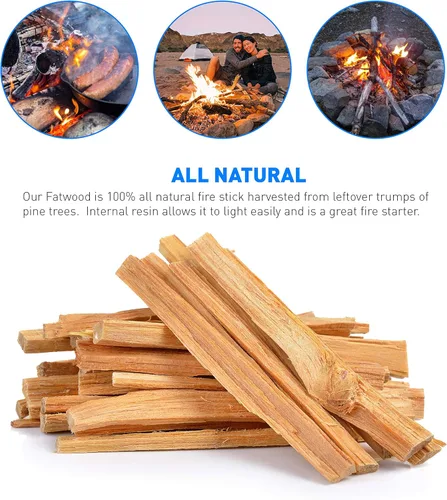Miniatura 6 de Palos de madera Eco-Stix FATWOOD iniciadores de fuego – 100% orgánico – Encendedor para estufas de leña, chimeneas, fogatas, hogueras, 11.34 kg 25