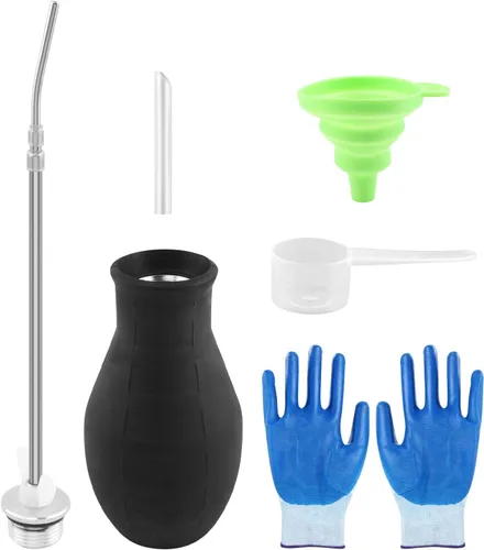 Miniatura 8 de Polvo de tierra de diatomeas, dispensador retráctil de 9 a 22 pulgadas con tubo de metal largo, rociador de plumero de bombillas para suministros