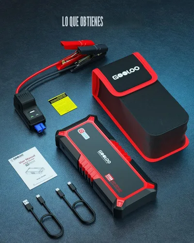 Miniatura 7 de GOOLOO - Arrancador de batería para automóvil GP3000 mejorado de 3000 A (hasta 9 L de gas o 7 L de motor diésel) 12 V, paquete de potencia portátil