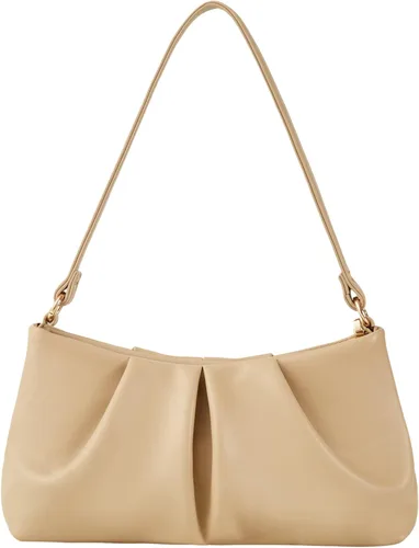 Miniatura 11 de Bolso de noche de piel sintética, bolso de mano fruncido para mujer, con correas de hombro dobles desmontables, bolso cruzado