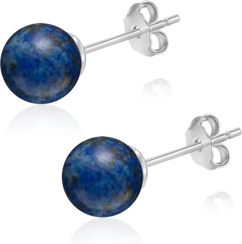 Miniatura 66 de Natural Stone Stud Earrings for Women 8mm Sterling Silver Genuine Gemstone Earrings Handmade Sterling Silver Crystal Stud Earrings for Women